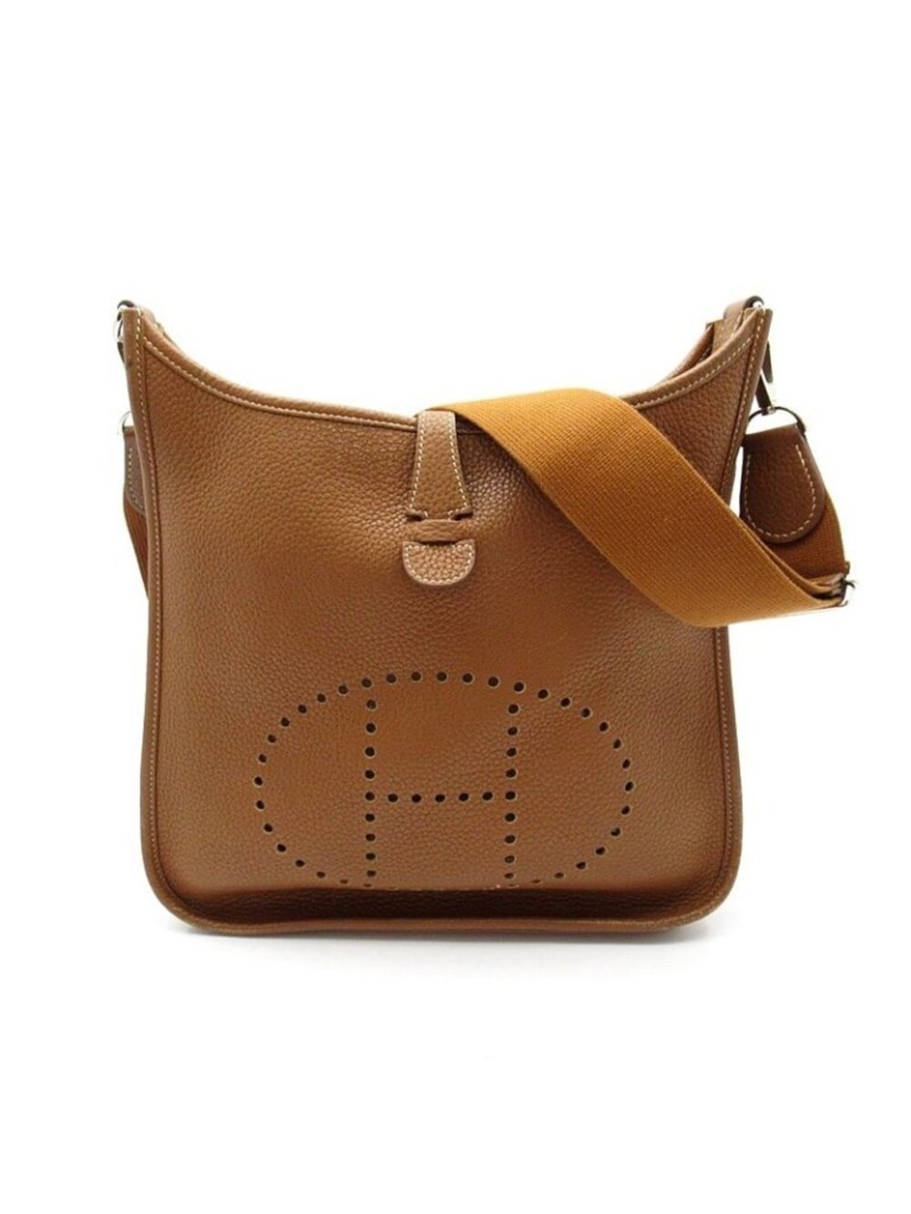 Hermes Evelyne 3 PM Taurillon Clemence Shoulder Bag Gold